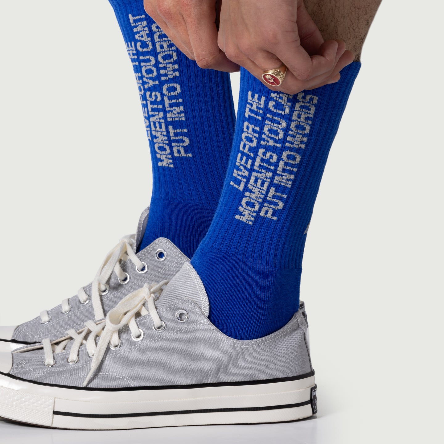 Live Patchwork Sock - Blue