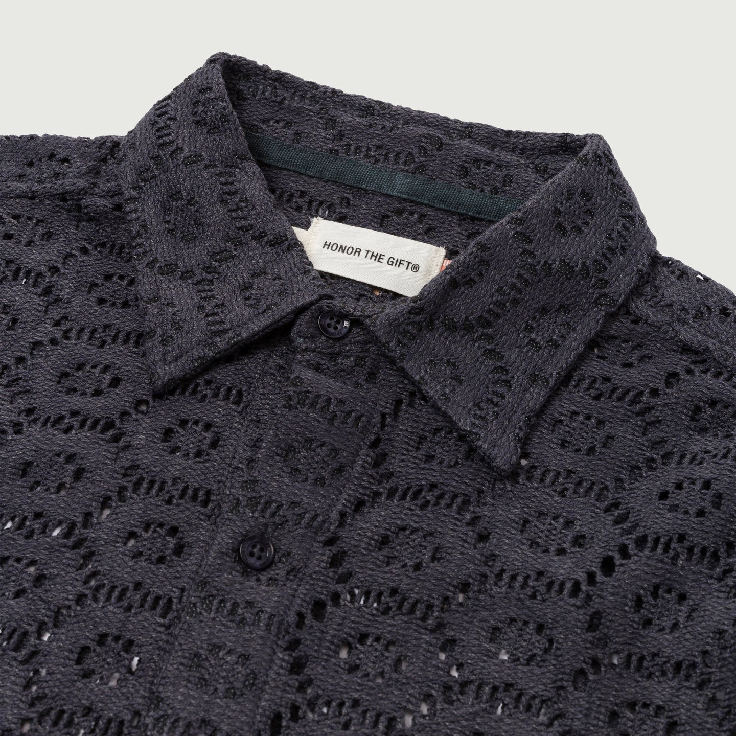 Crochet Button Up - Black