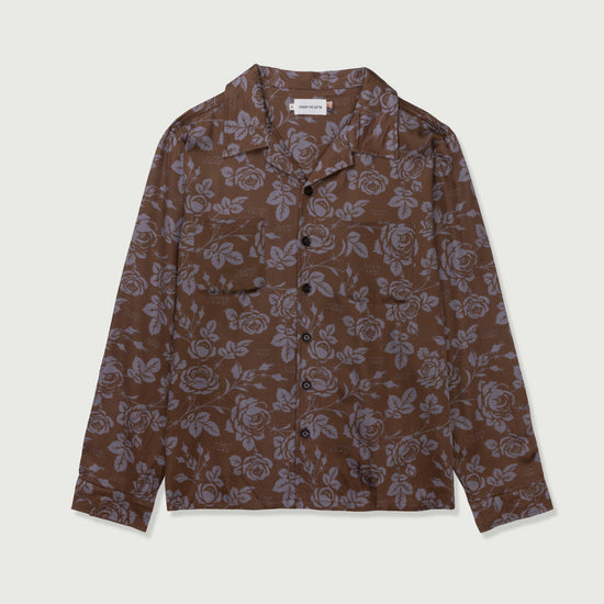 HTG® L/S Pattern Woven Shirt - Brown