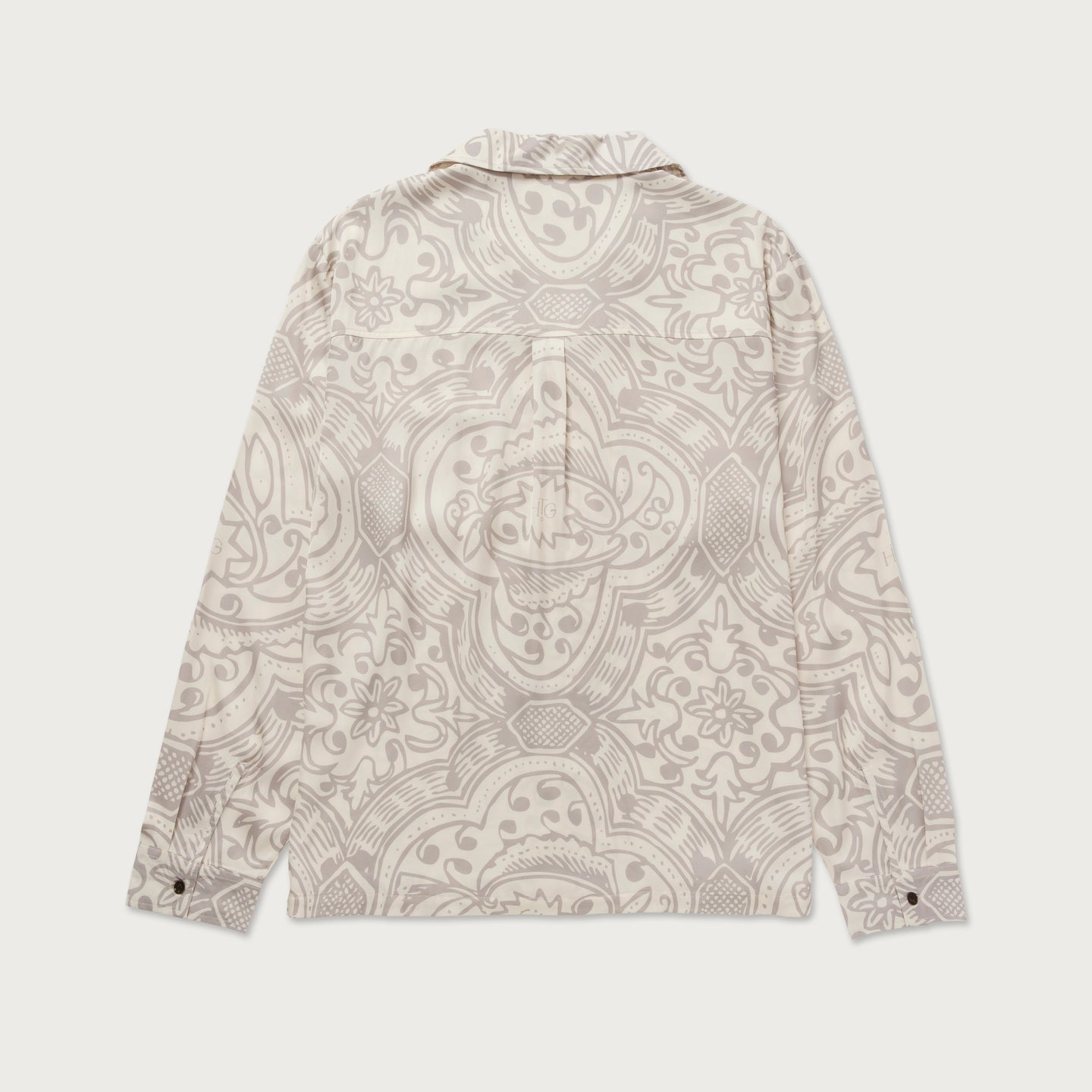 L/S Printed Woven Button Up - Bone