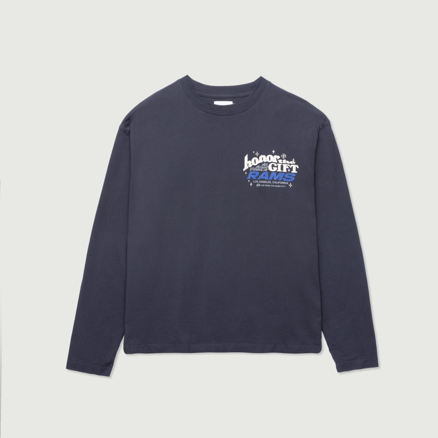 Rams Ls Tee - Navy