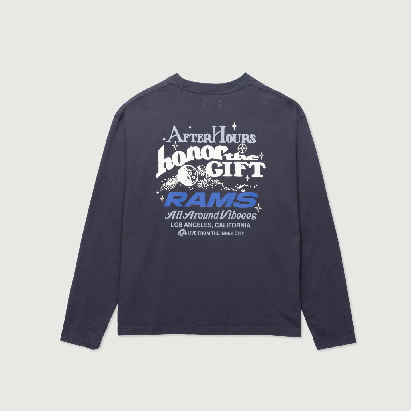 Rams Ls Tee - Navy