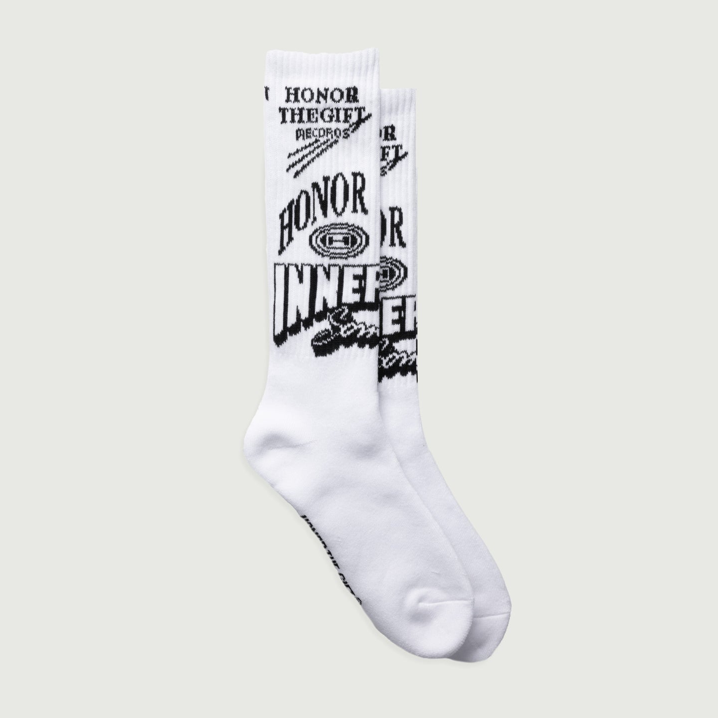 Mixed Graphic Ribbed Sock - White