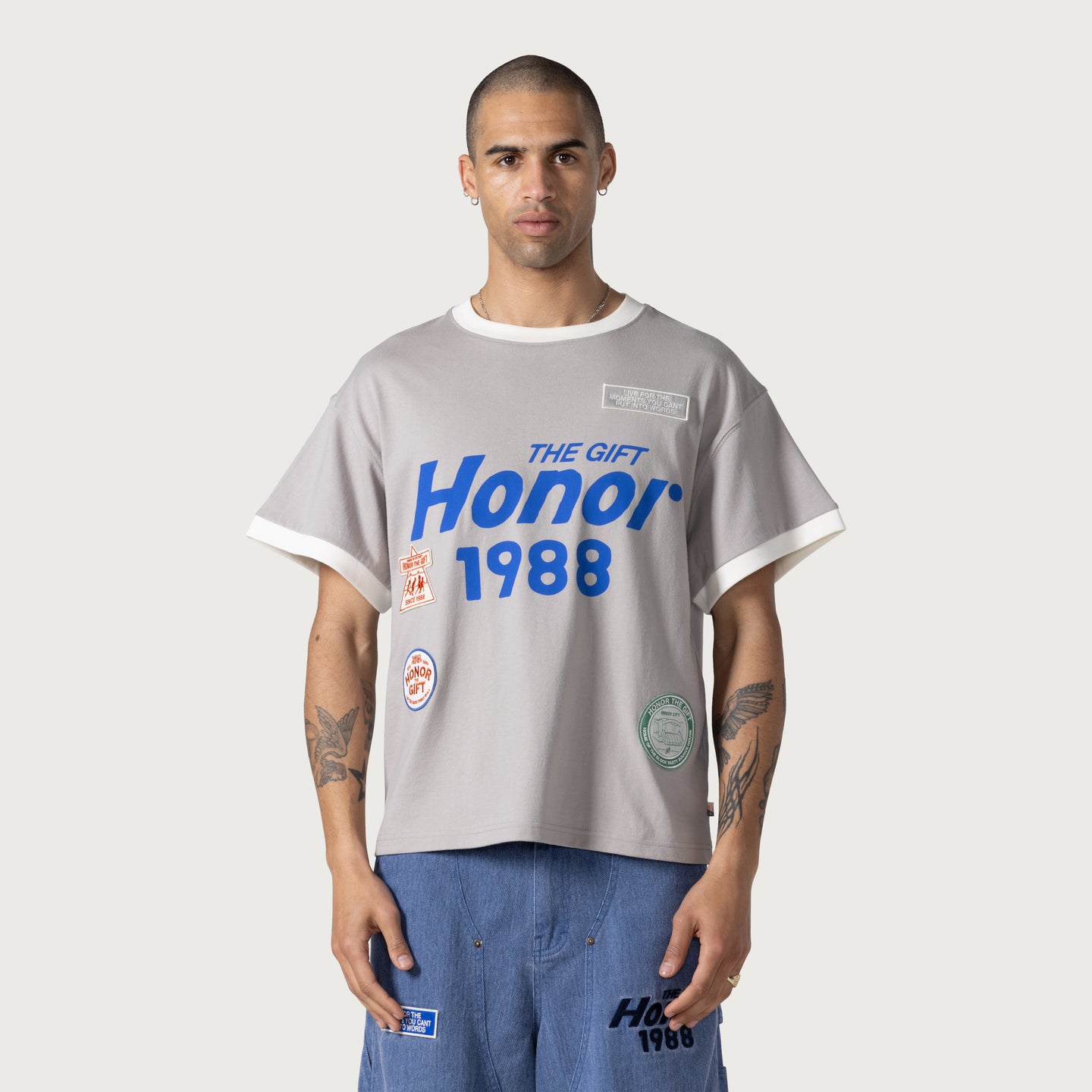 Multi Box T-Shirt- Stone
