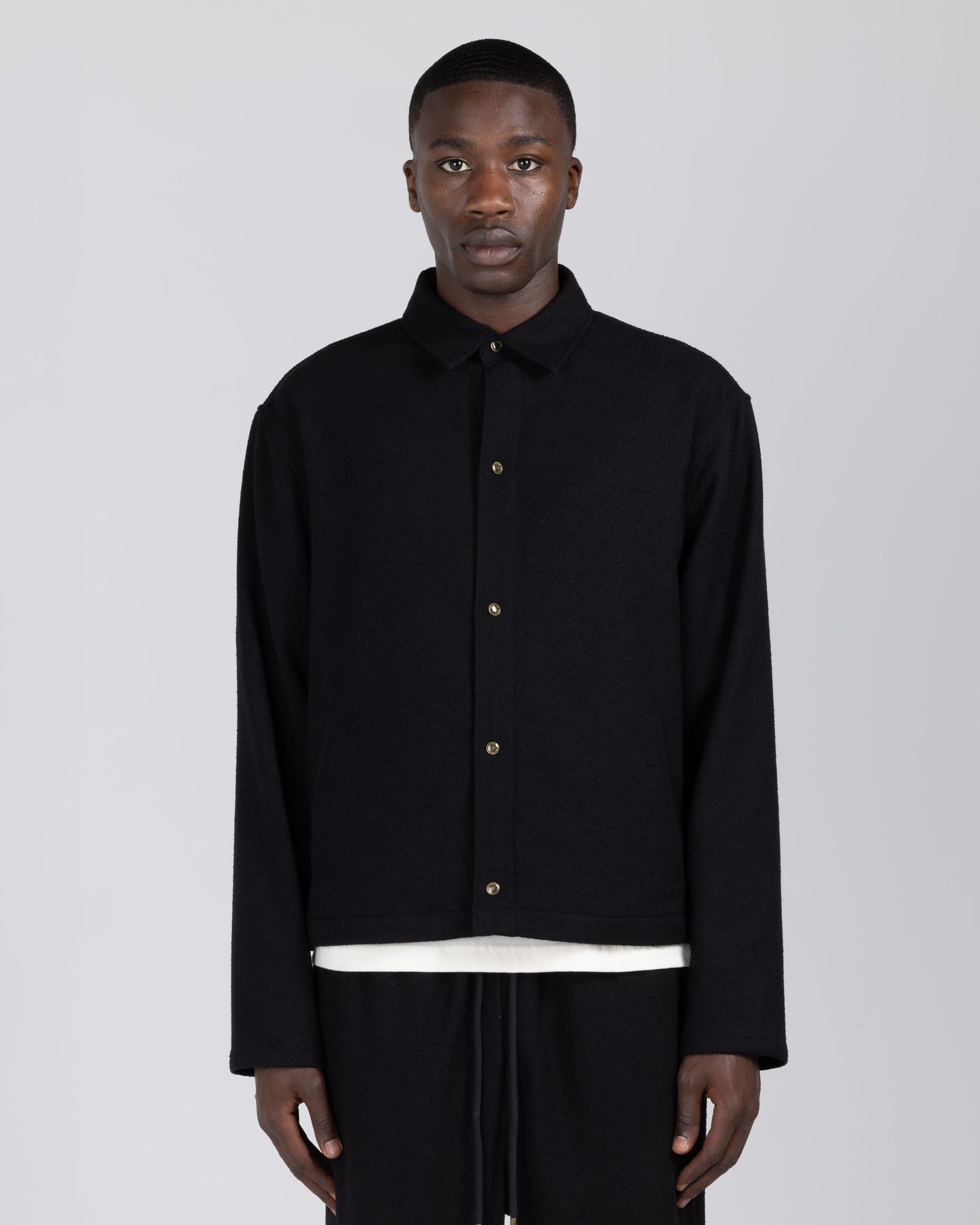 Nep Yarn Over Shirt - Black