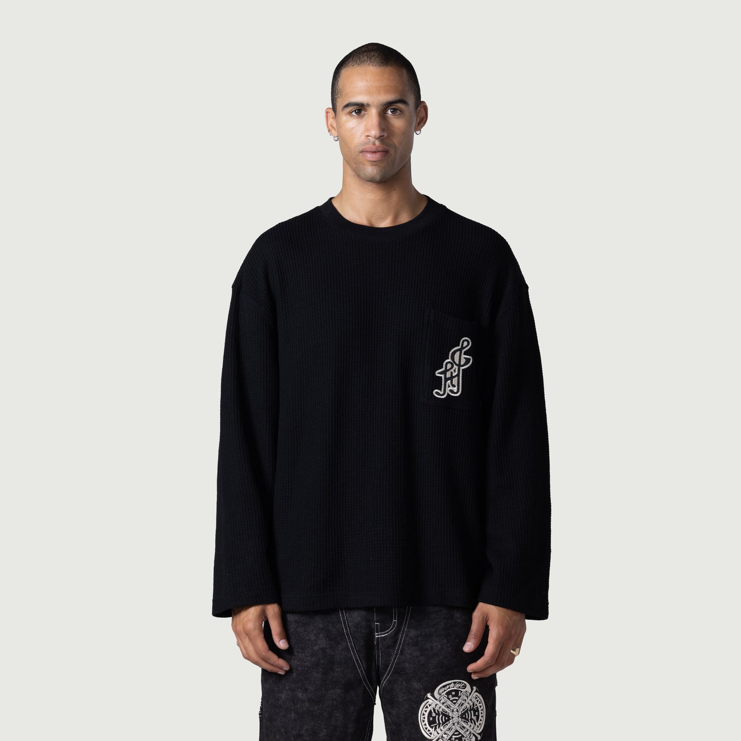 Notes LS Waffle - Black