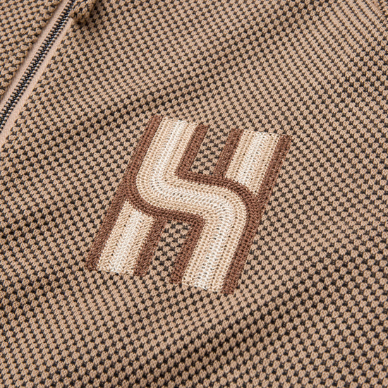 Novelty Knit Track Jacket - Brown