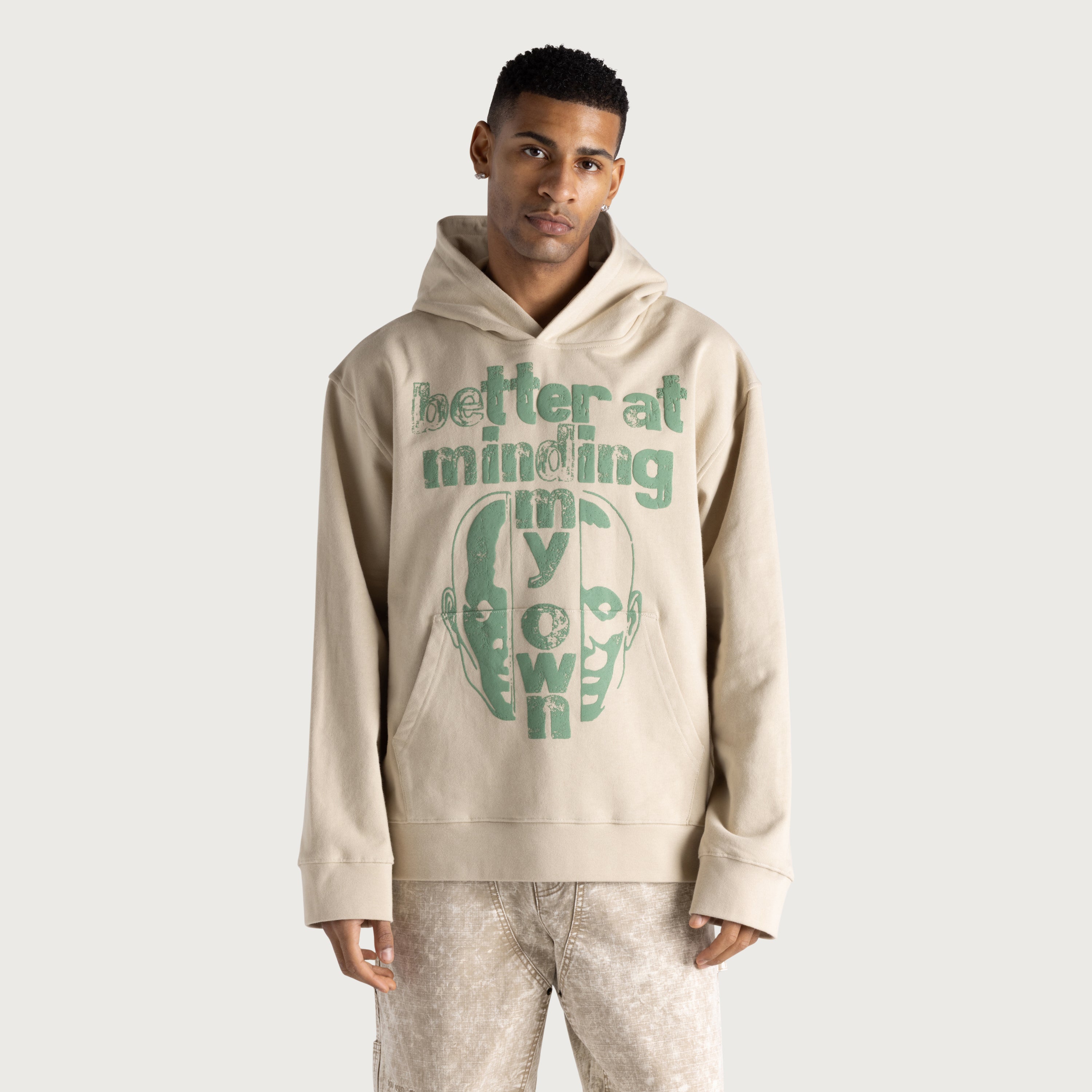 Better At Minding My Own Hoodie - Taupe