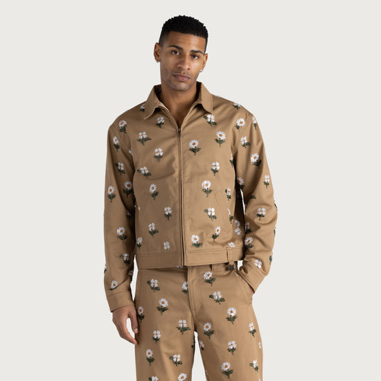 Flowers Beaded Jacket - Taupe