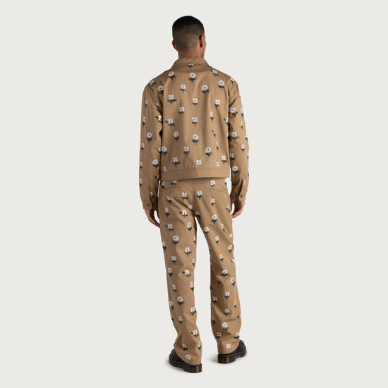 Flowers Beaded Pant - Taupe