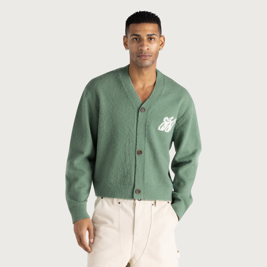 H Brushed Knit Cardigan - Mint