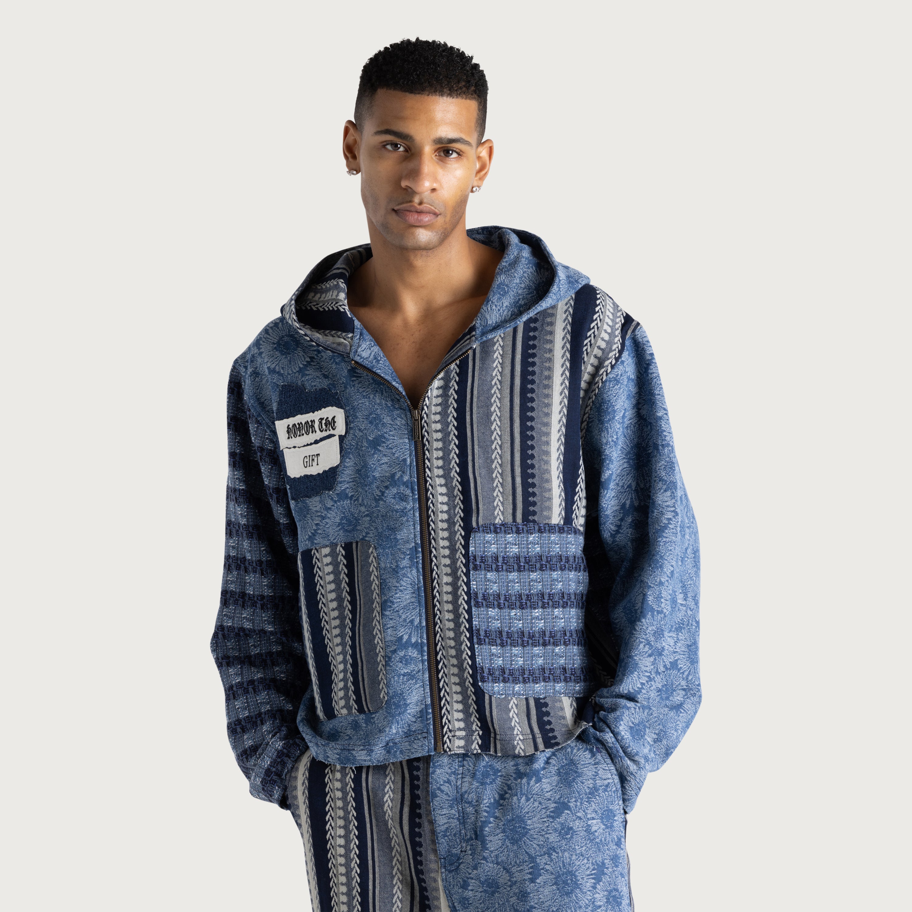 トップス HONOR THE GIFT 'Decal' Multi Hoodie Indigo Tapestry Hoodie - Indigo – Honor The Gift