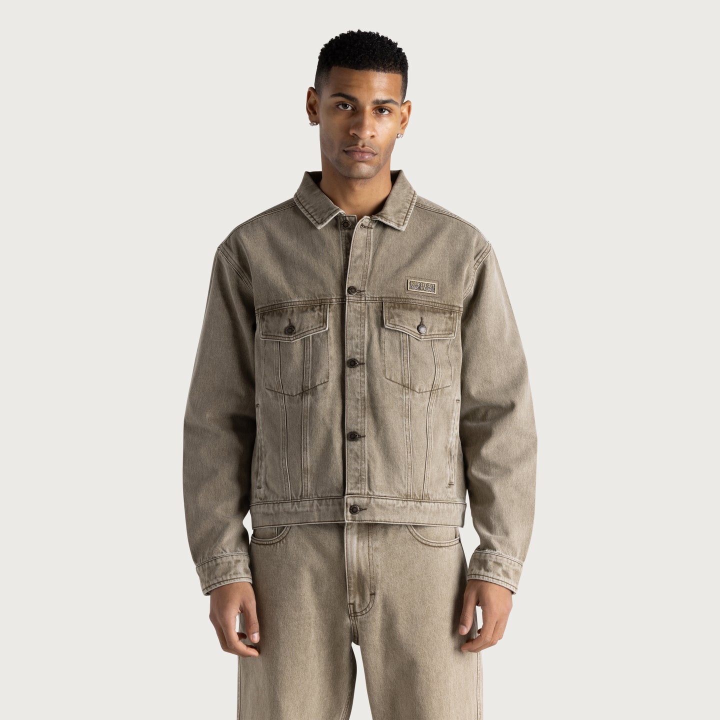 Washed Twill Trucker - Taupe