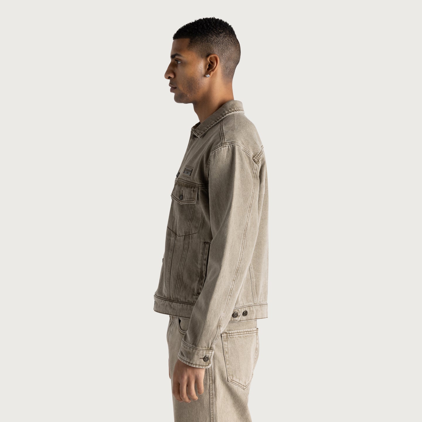 Washed Twill Trucker - Taupe