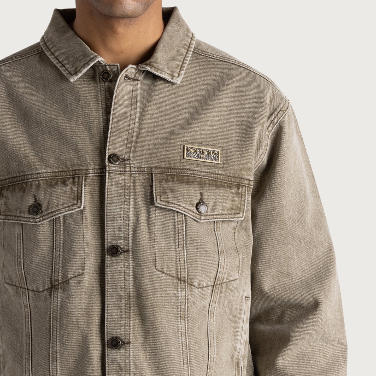 Washed Twill Trucker - Taupe