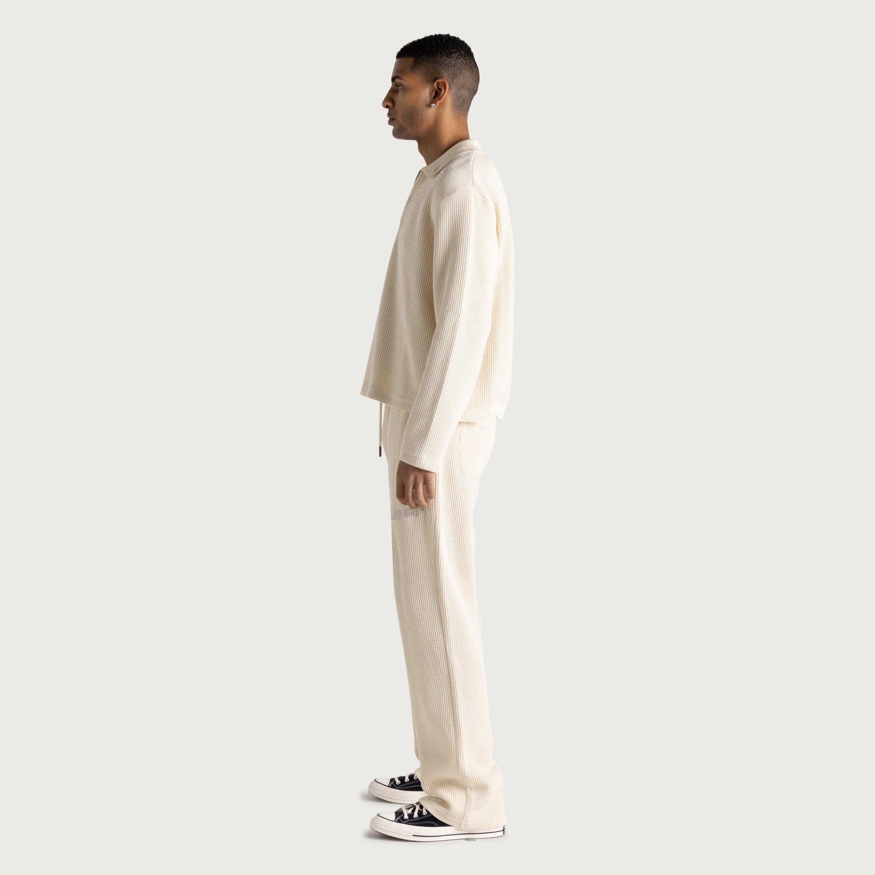 パンツ UNDECORATED Wool Knit Smooth Pants Wavy Knit Pant - Bone – Honor The Gift