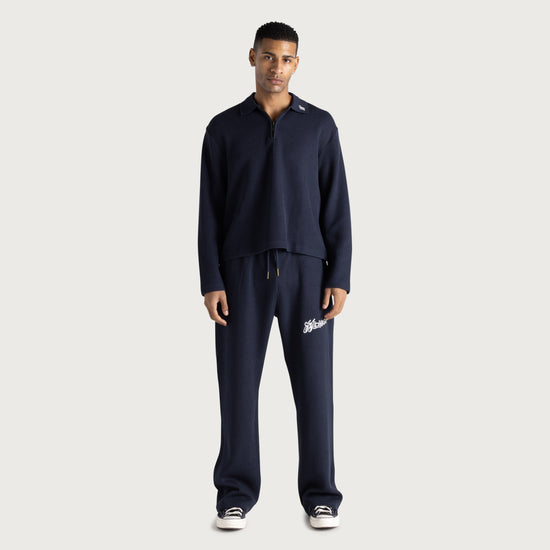 Wavy Knit Pant - Navy