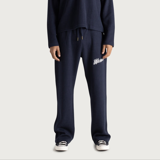 Wavy Knit Pant - Navy