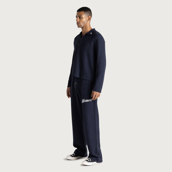 Wavy Knit Pant - Navy