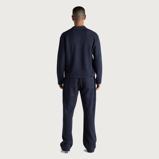 Wavy Knit Pant - Navy
