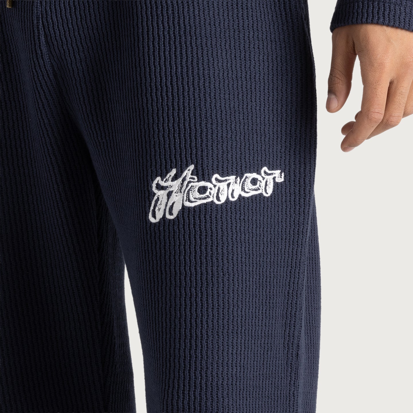 Wavy Knit Pant - Navy