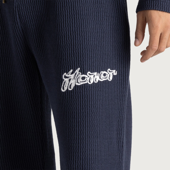 Wavy Knit Pant - Navy