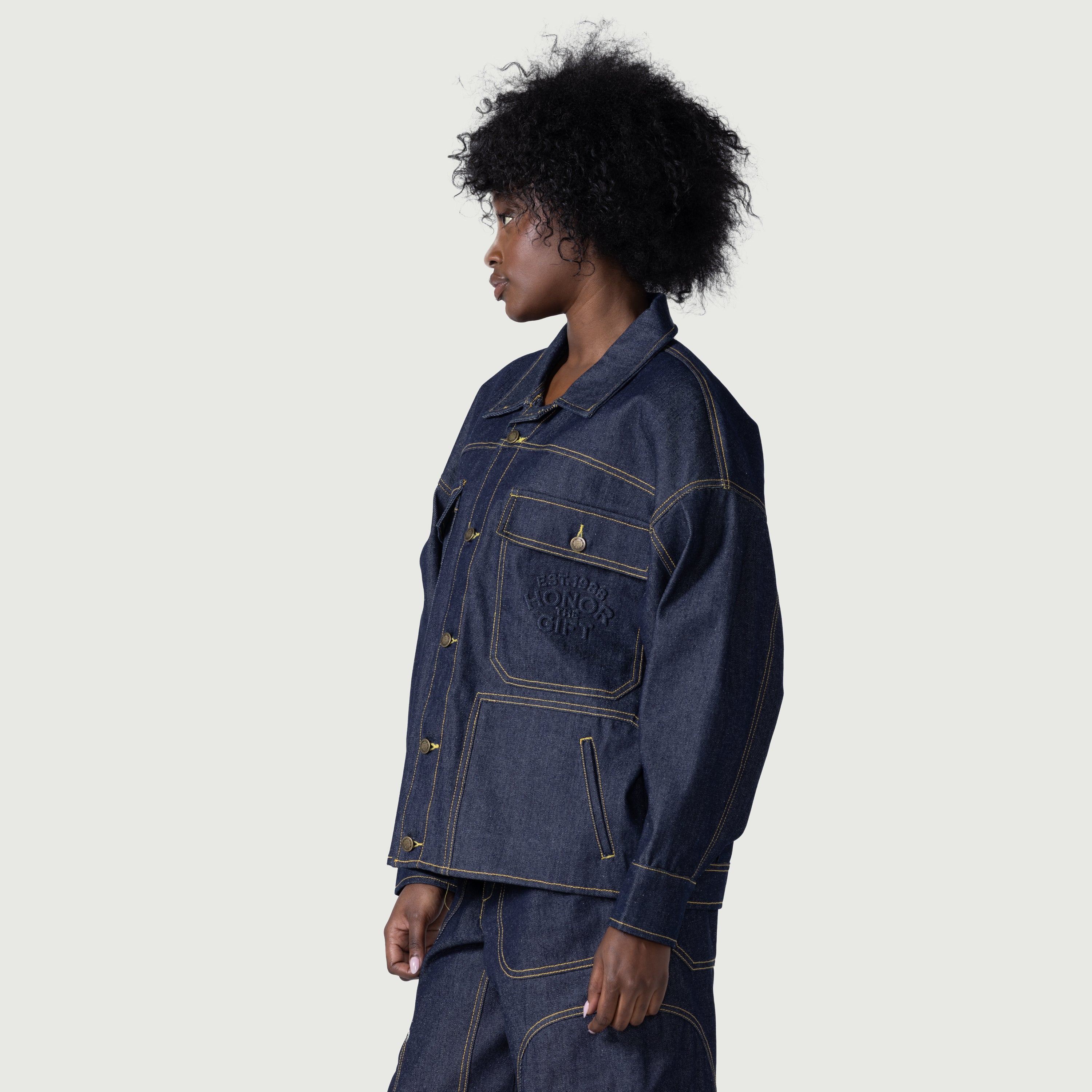 ジャケット・アウター FAUVES CARPENTER SHORT JACKET - DENIM ジャケット・アウター FAUVES CARPENTER SHORT JACKET - DENIM