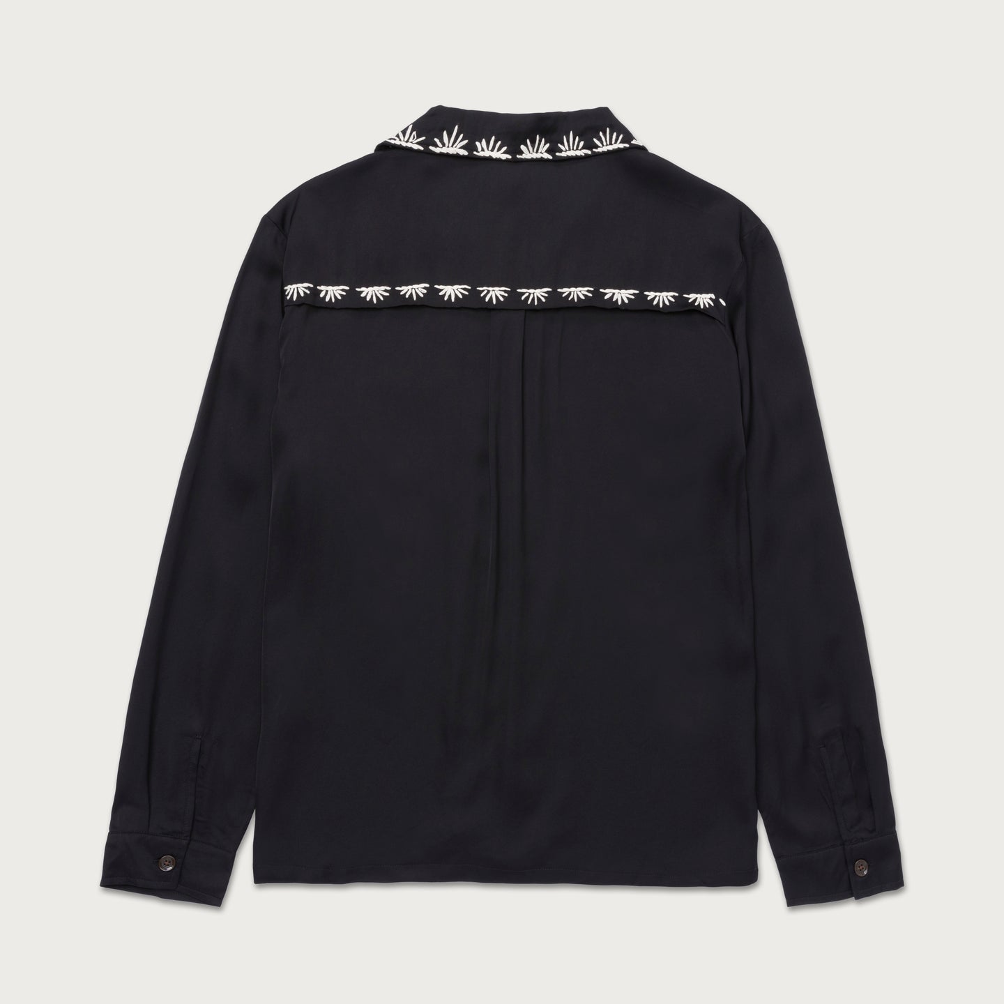 Palm Stitch LS Button Up - Black