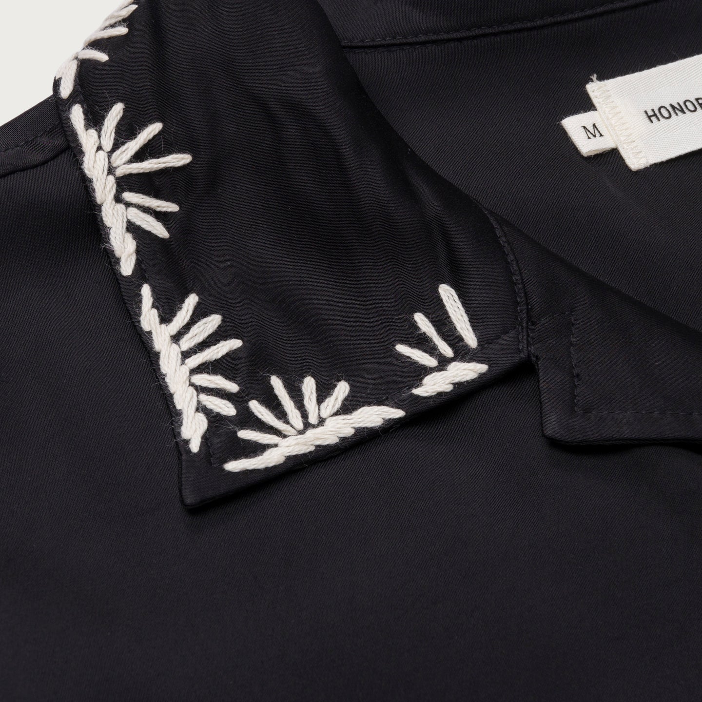 Palm Stitch LS Button Up - Black