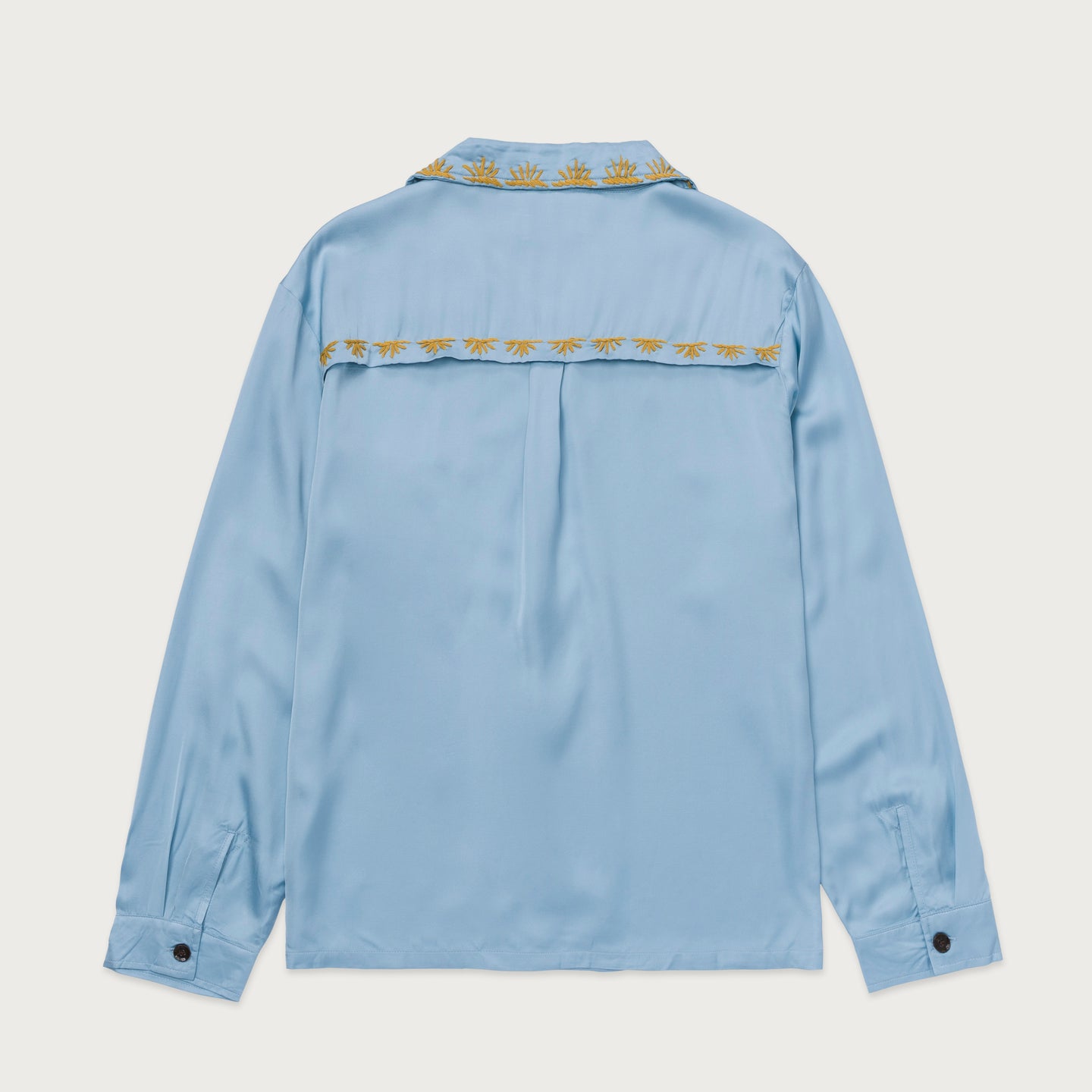 Palm Stitch LS Button Up - Blue