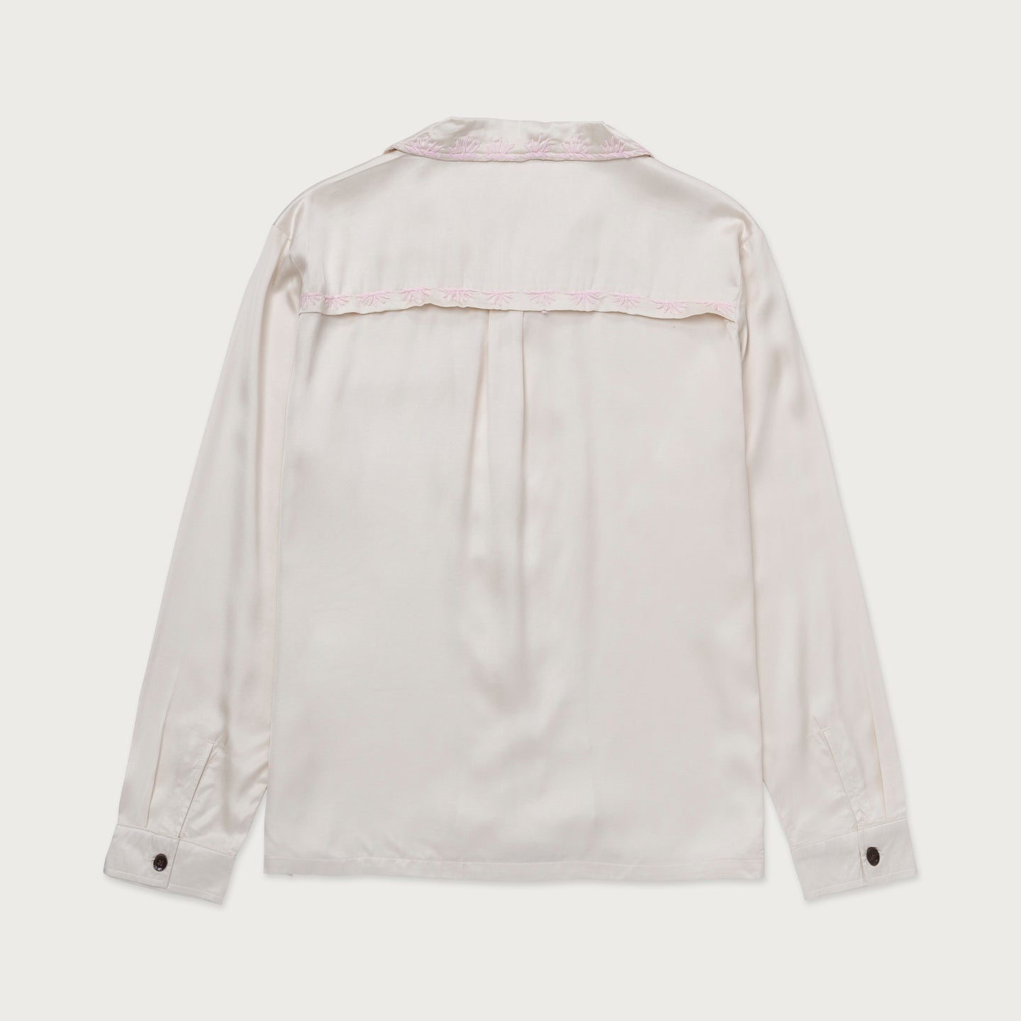 Palm Stitch LS Button Up - Cream