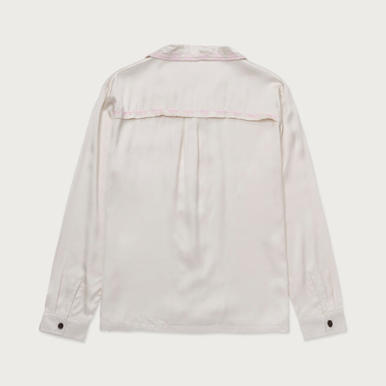 Palm Stitch LS Button Up - Cream