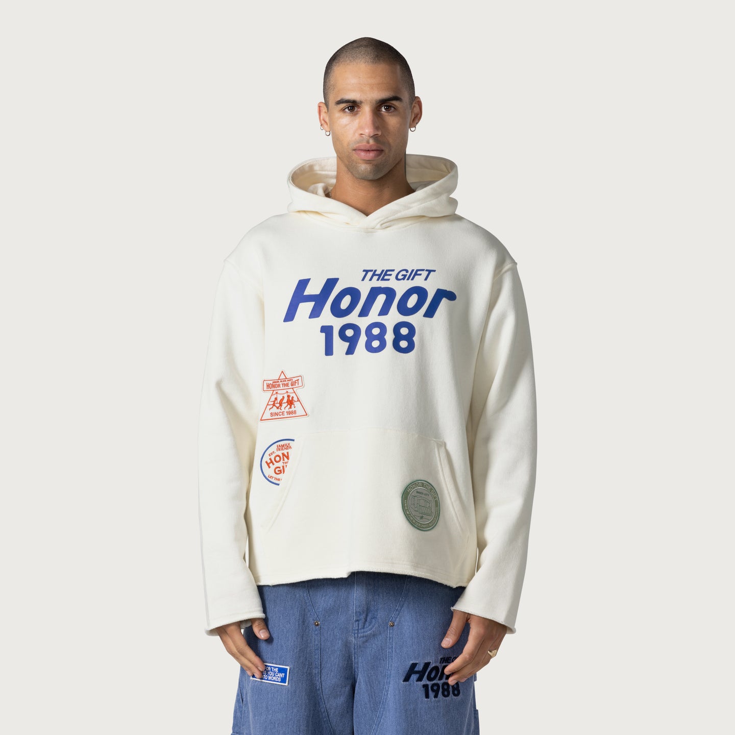 Patchwork Party Hoodie - Bone