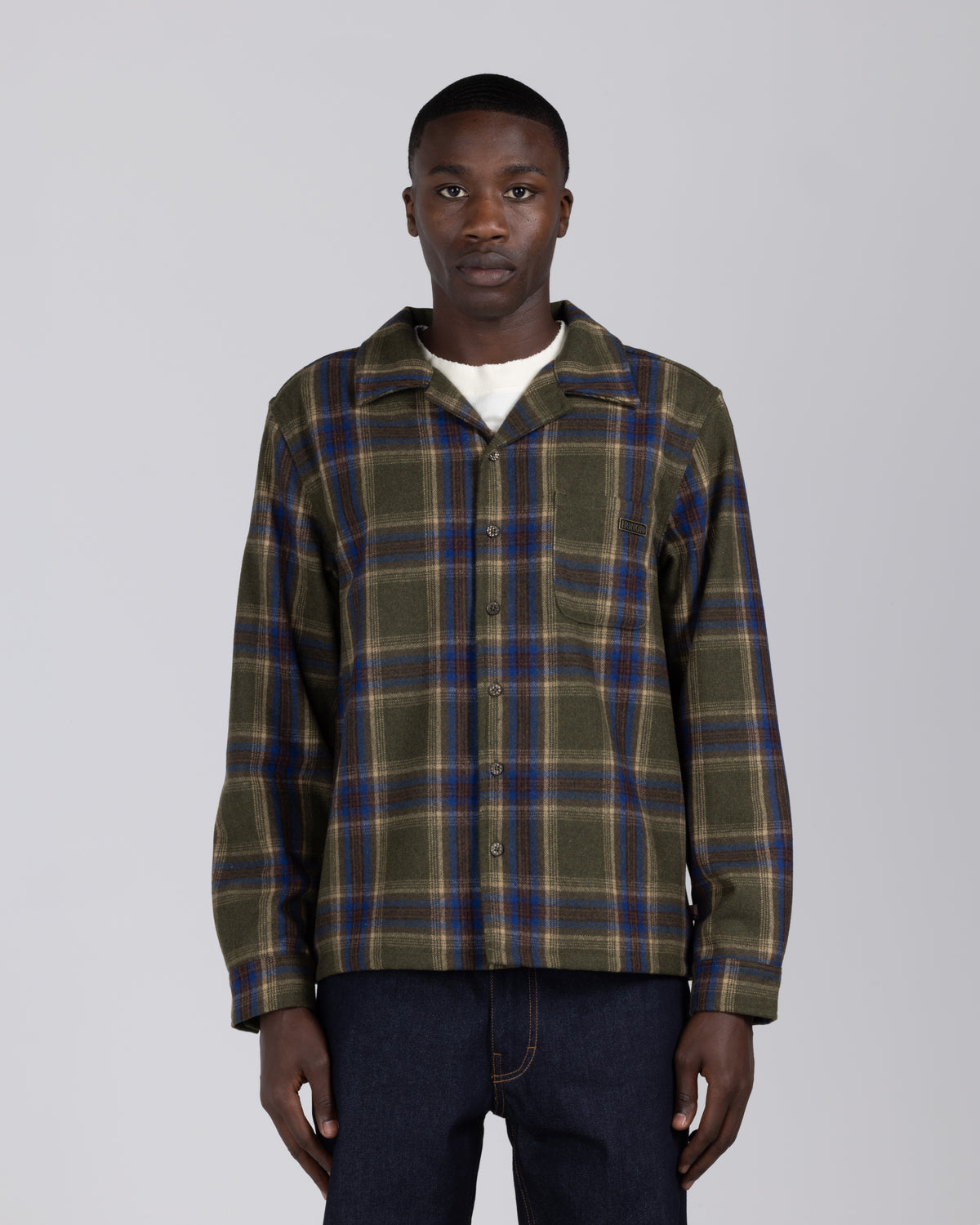 Plaid Flannel Overshirt - Olive