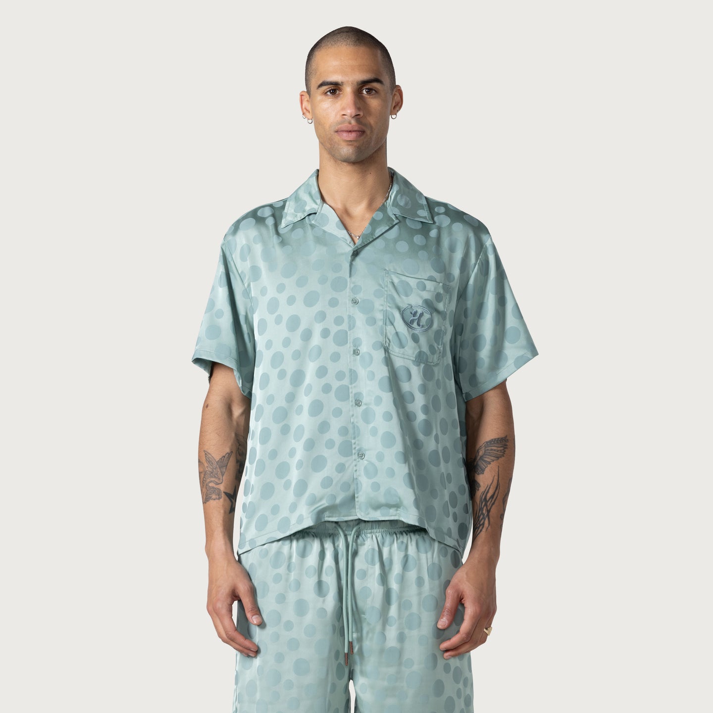 Polka Dot Camp Shirt - Green