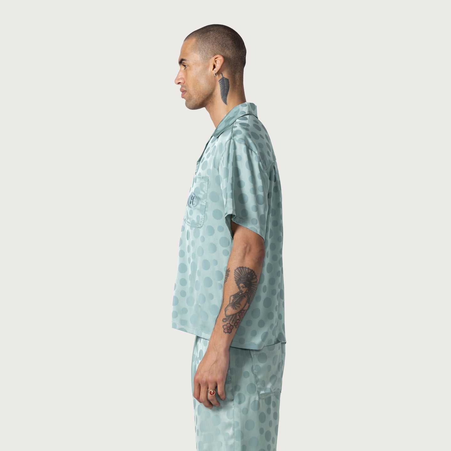 Polka Dot Camp Shirt - Green