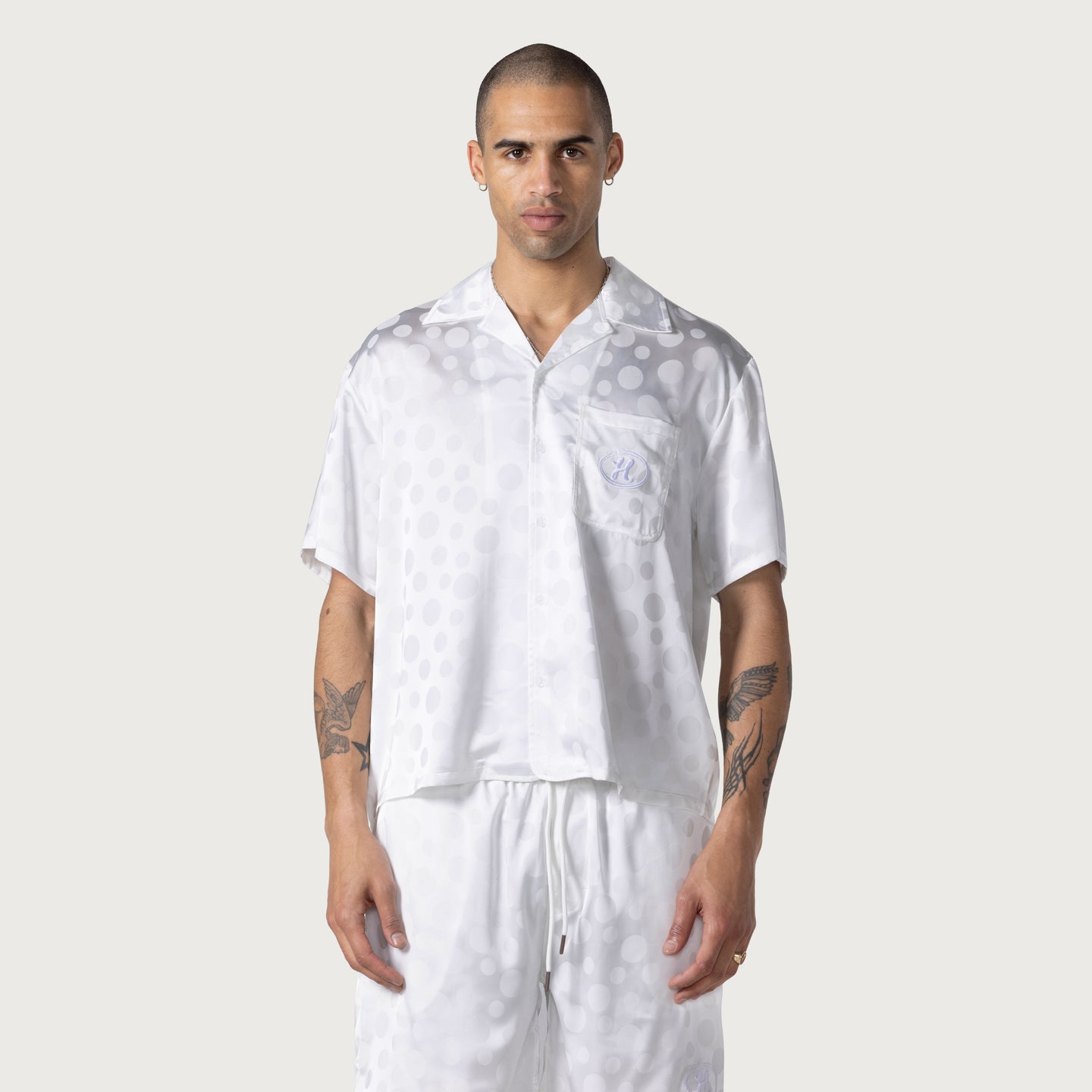 Polka Dot Camp Shirt - White