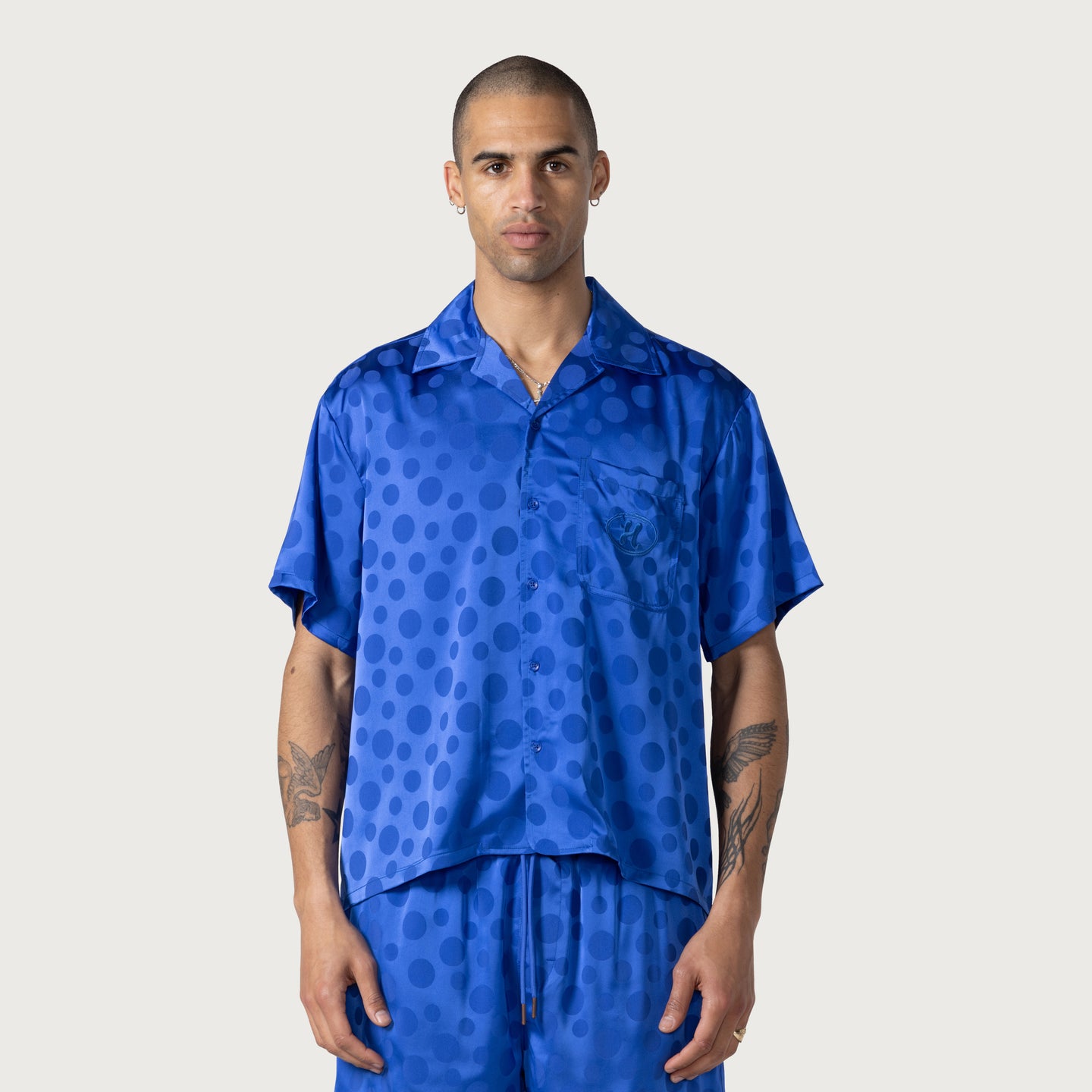 Polka Dot Camp Shirt - Blue