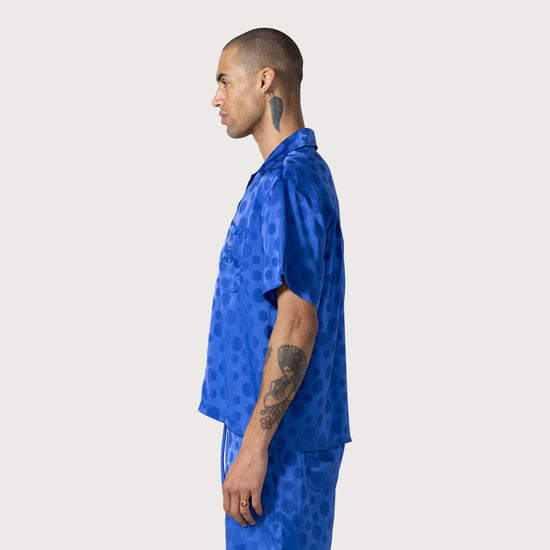 Polka Dot Camp Shirt - Blue