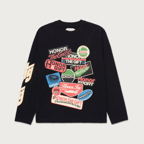 トップス HONOR THE GIFT HTG PATTERN L/S BLACK HONOR THE GIFT HTG PATTERN L/S BLACK（オナー ザ ギフト HTG