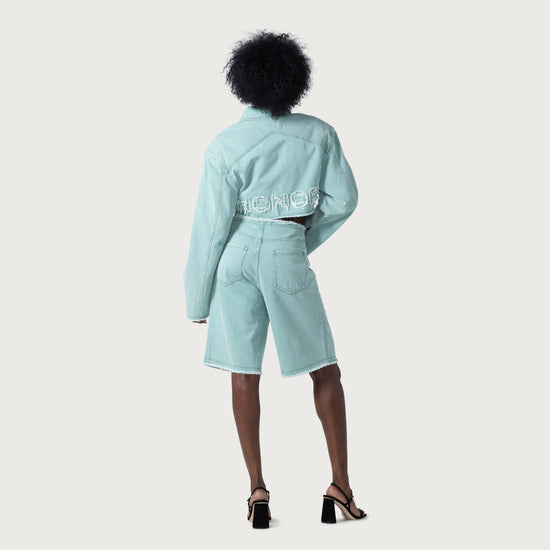 Raw Edge Baggy Short - Green