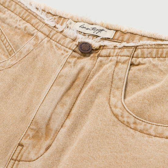 Raw Edge Baggy Short - Tan