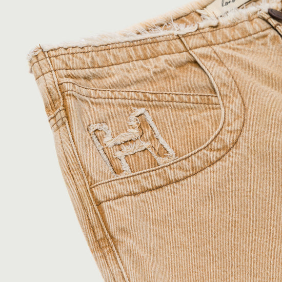 Raw Edge Baggy Short - Tan