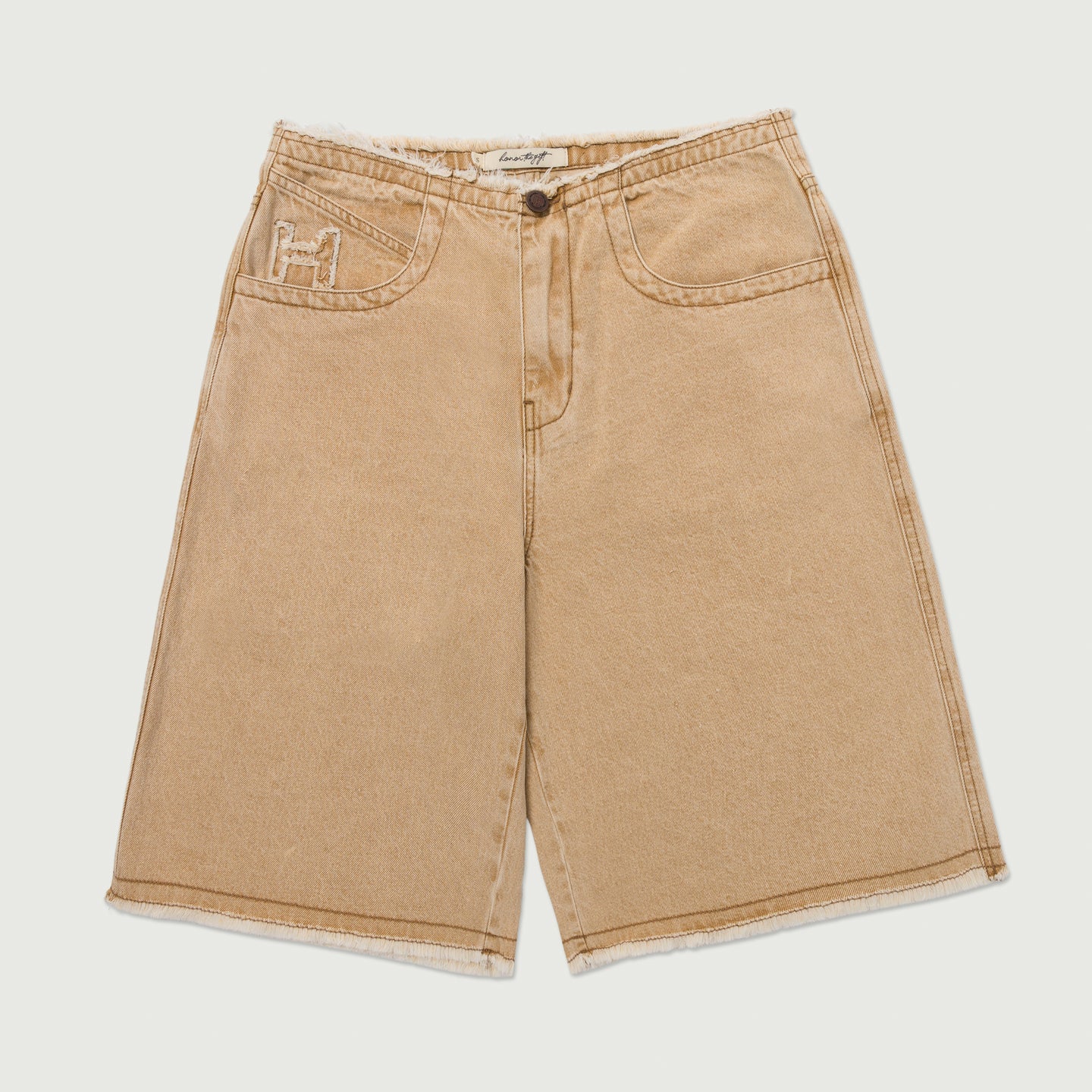 Raw Edge Baggy Short - Tan