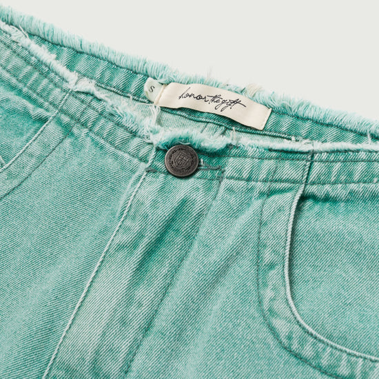 Raw Edge Baggy Short - Green