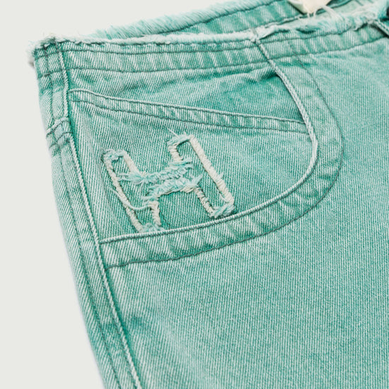 Raw Edge Baggy Short - Green
