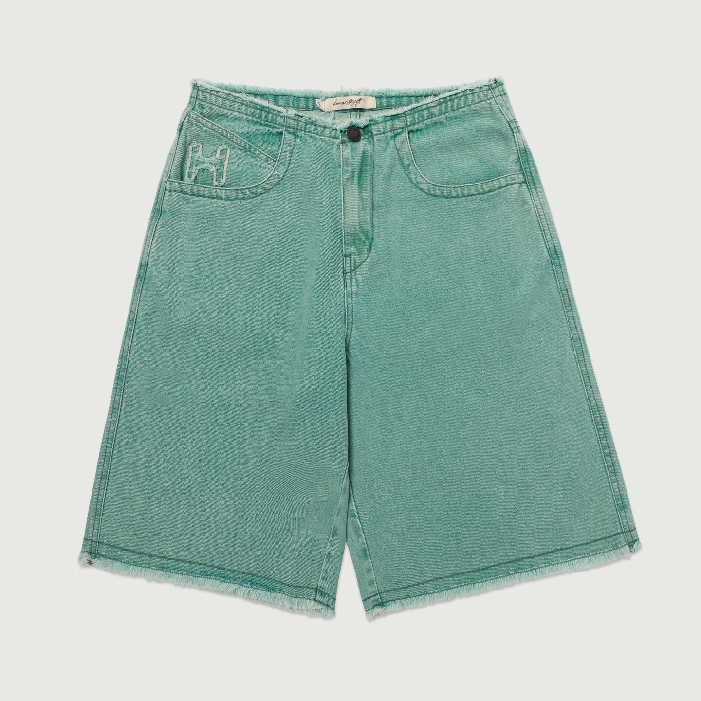 Raw Edge Baggy Short - Green