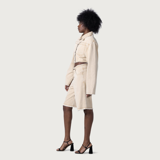 Raw Edge Baggy Short - Tan