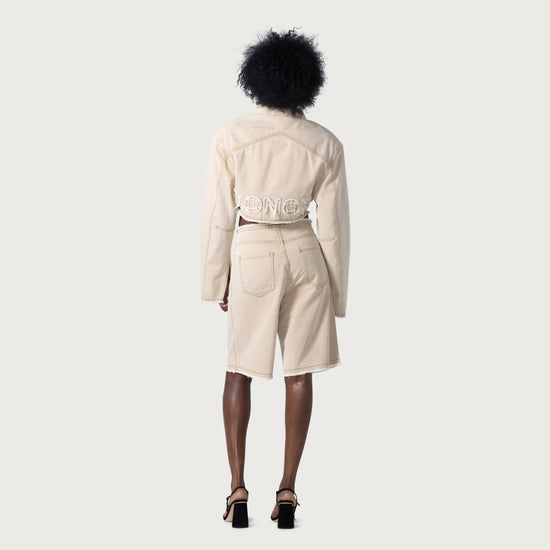 Raw Edge Baggy Short - Tan