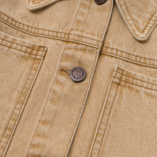 Raw Edge Cropped Jacket - Tan